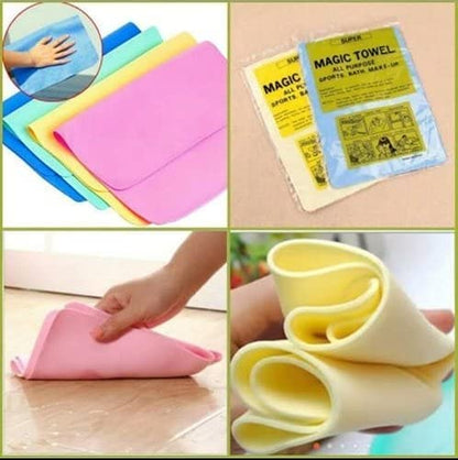 SCOPLIFE Magic Towel for Kitchen Cleaning Car Cleaning Reusable Absorbent Water, Unique Living Towel, Super Absorbent, Chamois Leather Wipes Wet and Dry PVA Fiber Cloth